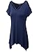 Zero City Women's Short Sleeve Cold Shoulder Casual T-Shirt Tunic Top NAVY XL