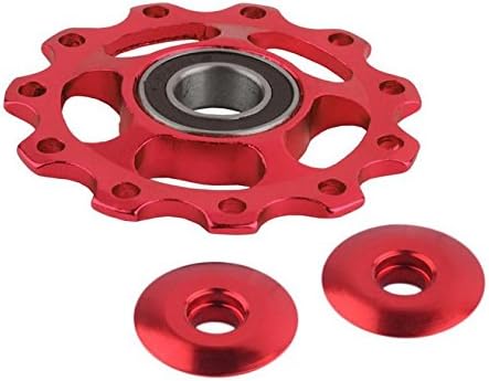 Vazan - Jockey Wheel 5mm 11 Tooth MTB Ceramic Aluminium Upgraded RS Bearing Pulley Road Bicycle Bike Derailleur [ Red ] ship from US