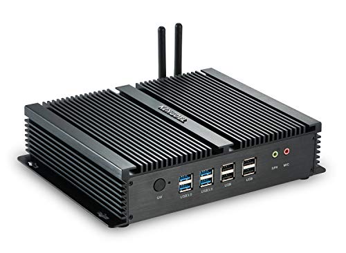 Kingdel Fanless Mini Desktop PC, Windows 10 Industrial Computer with Intel i7 CPU, 8GB RAM, 256GB SSD, 2xNICs, 2xHDMI, 4xUSB 3.0, 6xCOM RS232, Wi-Fi, Windows 10 Pro