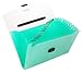 Snail&Hawk 13-Pockets Poly Accordion Expanding File-Folder Organizer with Handle,A4 Size,Buckle Closure (Green)