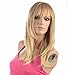 Namecute Ombre Blonde Wig Bangs Layered Full Cap Heat Resistant Synthetic Fiber mix Human Hair Daily Used Cosplay Wigs + Free Wig Cap