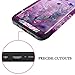 Lontect Compatible Galaxy S8 Plus Case Floral 3 in 1 Heavy Duty Hybrid Sturdy Armor High Impact Shockproof Protective Cover Case for Samsung Galaxy S8 Plus, Black/Purple Flower
