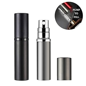 Refillable Perfume Atomizer 5ml Perfume Bottle, Mini Travel Atomizer Empty Portable Perfume Spray Bottle (Black and…