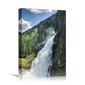 signwin Canvas Wall Art Mountain Waterfalls Landscape Multicolor...