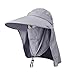 LC-dolida Fishing Hat UV Protection Sun Hats 360° UPF 50+ Women Hiking Safari Hat Wide Brim Sun Visor Hat Removable Neck Face Mask Flap Cover Cap for Fishing Gardening Beach Camping Boating