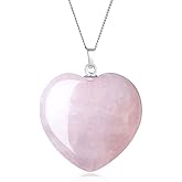 creative club You Are My Only Love Natural Large Heart Drop Pendant Gemstone Necklace Healing Crystal Stone Quartz 18 Inch 26 Inch Stainless Steel Chain Tarnish Resistant Women Jewelry