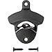 Bar Brat Wall Mounted Beer Bottle Cap Opener with 2 Matching Screws and 14 Cocktail Beer Recipes (ebook) - Black
