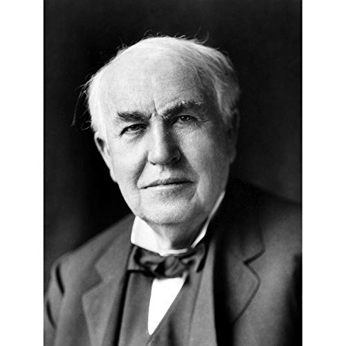 Portrait Inventor Thomas Alva Edison Old Photo Art Print Canvas Premium Wall Decor Poster Mural