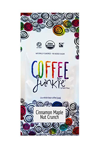 Coffee Junkie Cinnamon Maple Nut Crunch Naturally Flavored Organic Coffee Beans - 12 oz