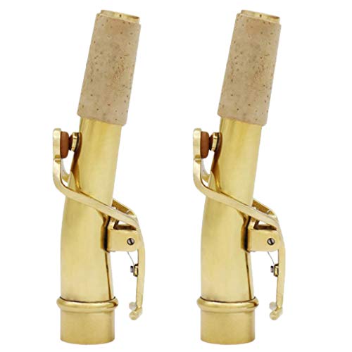 image for Baosity 1 Set Bb Soprano Sax Neck+Cleaning Cloth+Cork Grease for Wind 