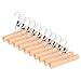 RoyalHanger Wooden Hangers 10 Pack, Skirt Hangers Pant Hangers Collection Wood Hangers Clamp Hanger Trouser Hangers, Non Slip, Natural Finish