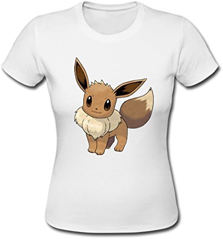 Buuban Girls Japanese Anime Pokemon Eevee T-shirt Tshirts White L