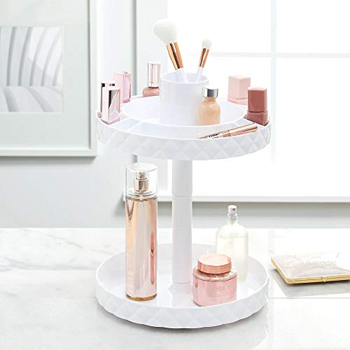 mDesign Spinning 2Tier Lazy Susan Makeup Turntable Storage Center Tray