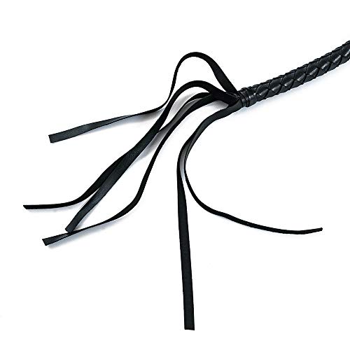 HAPPYTIMEBELT PU Leather Bullwhip Whip Floggers 5 FT Length Tassel(Black)