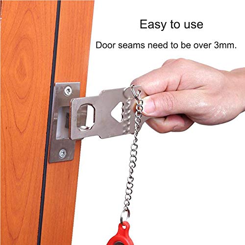 (Set of 2) Portable Door Lock Travel Lock is Compatible for AirBNB Lock,School Lockdown Lock,Safety Lock Offer Extra Safety for Travel,Home,Apartment Living,Hotel,Suitable for Door Open Inward