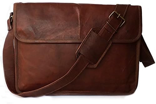 Leather Genuine Men's Auth Real Leather Messenger Laptop Briefcase Satchel Mens Bag (11X15) By Vintage Couture