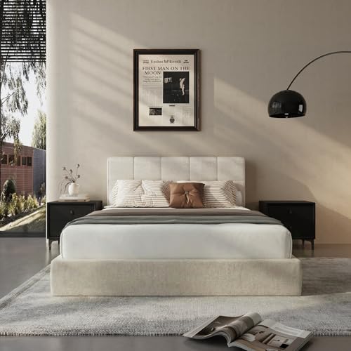 Acanva Full-Foam Queen Bed Frame with Headboard, Low Profile Cloud Bed Frame, N…