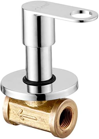 Oleanna Prime-Csc15 Prime Brass Garnet Quarter Turn Fittings Concealed Stop Cock (1/2 Inch, Silver, Chrome Finish)