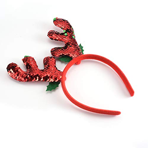12 PCS Holiday Headbands,Cute Christmas head hat toppers,Flexibility to Fit All Sizes,Great Fun and Festive for Annual Holiday and Seasons Themes, Christmas Party,Christmas Dinner,photos booth.