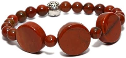 AqeeqeeNatural Gemstone Red Jasper (Stone for grounding) Unisex Bracelet for Healing, Reiki, vastu