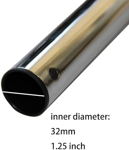 IZSOHHOME REPLACEMENT VACUUM WAND HOSE – ADJUSTABLE LENGTH (32MM/1.25″) CHROME-PLATED METAL TUBE W/ADAPTER – FITS HOOVER, ELECTROLUX, KENMORE, DIRT DEVIL (NOT FOR MIELE)