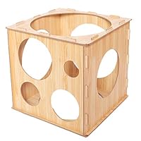 Betfandeful Balloon Sizer Box, Measurement Tool for Balloon Arch Kit - 9 Holes Collapsible Wood Cube Balloon Sizer Box, 12 Inch - Wooden