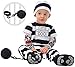 Spooktacular Creations Halloween Baby Prisoner Costume, Boys Convict Costume Toddler with Tattoo Sleeves for Infants, Kids Halloween Jail Dress Up Party (3T)