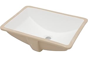 Lordear Undermount Bathroom Sink 21x15 Inch Bathroom Vanity Sink Undermount Rectangle White Porcelain Ceramic Bathroom Under Counter Lavatory Vanity Sink Basin with Overflow