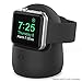 AhaStyle iWatch Stand Silicone Charging Dock Holder for Apple Watch Ultra 3, Ultra 2, Ultra, SE3, SE2, SE, Series 11 10 9 8 7 6 5 4 3 2 1 (49/46/45/44/42/41/40/38mm), Supports Nightstand Mode (Black)