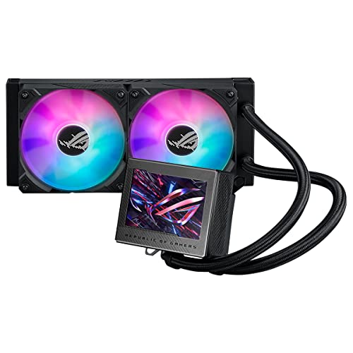ROG Ryujin III 240 ARGB - Kit de Refrigeración líquida CPU, Bomba Asetek 8a generación, 2 ventiladores de 120 mm, pantalla LCD de 3.5", Compatible con Intel LGA 1700, 115x, 1200 y AM4, AM5