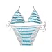 COSPROFE Japanese Anime Kawaii Sexy Stripe Cosplay Bikini Cotton Lingerie Set (Blue 1)