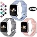 Wepro Bands Compatible with Fitbit Versa/Fitbit Versa 2/Fitbit Versa Lite SE SmartWatch for Women Men, Sports Replacement Wristband Strap for Fitbit Versa Watch, Small, 3 Pack, Gray, Pink Sand, Aqua