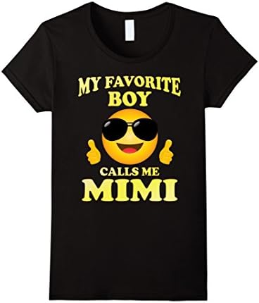 Womens Family Matching Shirt My Favorite Boy Calls Me Mimi XL Black