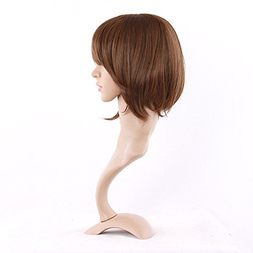 MapofBeauty 30cm/12" Natural Synthetic Short Straight Wig (Flax Brown)