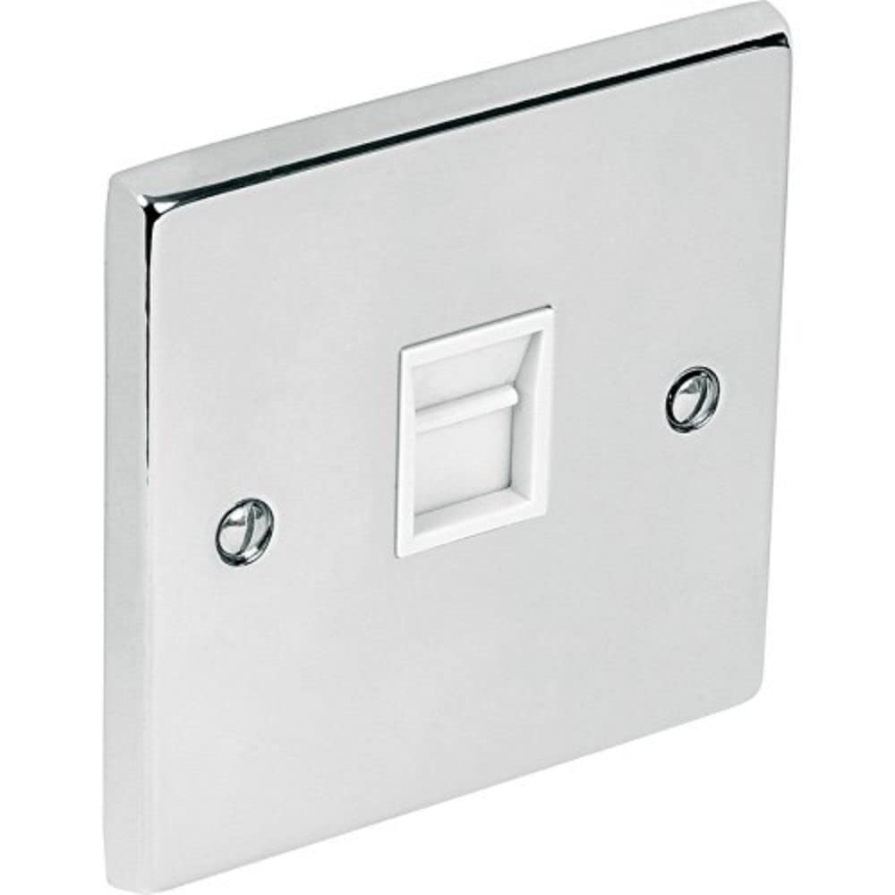 Merriway BH02715 Telephone Master Socket - Chromed with White Insert