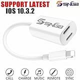SINGB Splitter and Lightning Adapter Dual Headphone Jack Audio and Charge Cable for IPhone 7/7 Plus