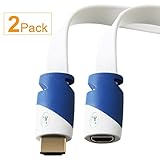 SHD Flat HDMI Cable HDMI Extension Cable 4K Ultra 2.0V Male to Female HDMI Cord Support 3D,Ethernet,1080P -3Feet-2Pack
