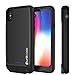 PunkJuice for iPhone X Battery Case, Waterproof IP68 Certified Charger Cover W/Built-in Screen Protector [Ultra Slim] Fast Charging & Protective 3600mAh Power Juice Bank for iPhone Xs & X [Black]