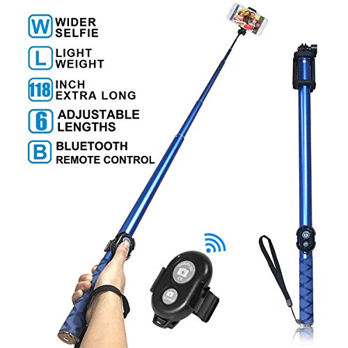 Long Selfie Stick,Extendable Foldable Selfie Stick with Wireless