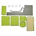 Home-Like 11 Drawer Storage Organizer,Muti-Bin Toy Organizer, 3 Tier Metal Shelves with 11 Removable Fabric Bins, DIY Multi-Purpose Storage Chest Suit for Home Office Bedroom Playroom, Green