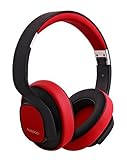 Ausdom M08 Wireless Bluetooth Stereo Headset And Noise Reduction With Mic,Extra Bass (Black Red)