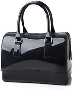 Small Ants The New Medium Jelly Bags Of Candy Color Transparent Crystal Handbag Handbag Women's Package (Black)