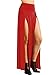 Vivicastle Sexy High Waisted Double Slits Open Knit Long Maxi Skirt (Small, RED)