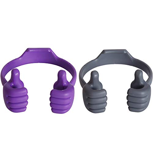 (2 Pack) OK Stands Thumbs-up Cell Phone Holders, SKOLOO Adjustable Silicone Tablet Stands and Multi Portable Desktops Compatible with iPad Mini iPhone XR XS X 8 Plus Samsung Galaxy Note 9 S9 S8 Edge