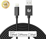 [Apple MFI Certified] 10ft Lightning Cable, iPhone Charger, Most Toughest and Durable 8pin Charging Cord Made for iPhone, iPad, and iPod (Black)