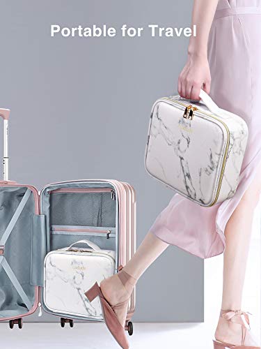 Luxtude Travel Makeup Bag Makeup Case Cosmetic bag, 2-Layer 10.4” Large PU Leather Make up bag Portable Professional Makeup Train Case Cosmetic Artist Storage Organizer with Dividers for Women, Marble 4 Luxtude Travel Makeup Bag Makeup Case Cosmetic bag, 2-Layer 10.4” Large PU Leather Make up bag Portable Professional Makeup Train Case Cosmetic Artist Storage Organizer with Dividers for Women, Marble