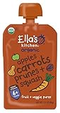 Ella's Kitchen 6+ Months Organic Baby Food, Apples Carrots Prunes + Butternut Squash, 3.5 oz. (Pack of 6)