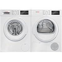 White Front Load Laundry Pair with WAT28400UC 24 Washer and WTG86400UC 24 Electric Dryer