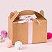 LaRibbons 24 Pack Treat Gift Boxes - 6.25 x 3.5 x 3.5 inches Brown Paper Box Recycled Kraft Gift Box with Stickers, Perfect for Birthday, Party, Wedding