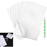 50 Sheets White Carbon Paper Graphite Paper Transfer Tracing Paper with 1 PCS Embossing Stylus Dotting Tools (8.3" x 11.6")